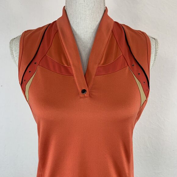 Tail Activewear Golf Shirt Athletic Wear Sleeveless Peach Stretch Size Small - Picture 4 of 9
